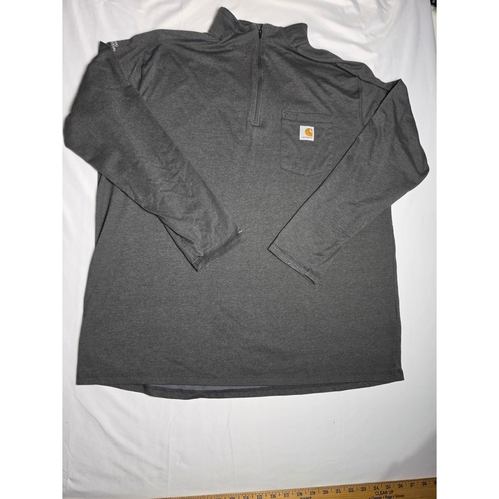 Carhartt Force Mens XL Relaxed Fit Quarter Zip Long Sleeve Work Shirt TK6660